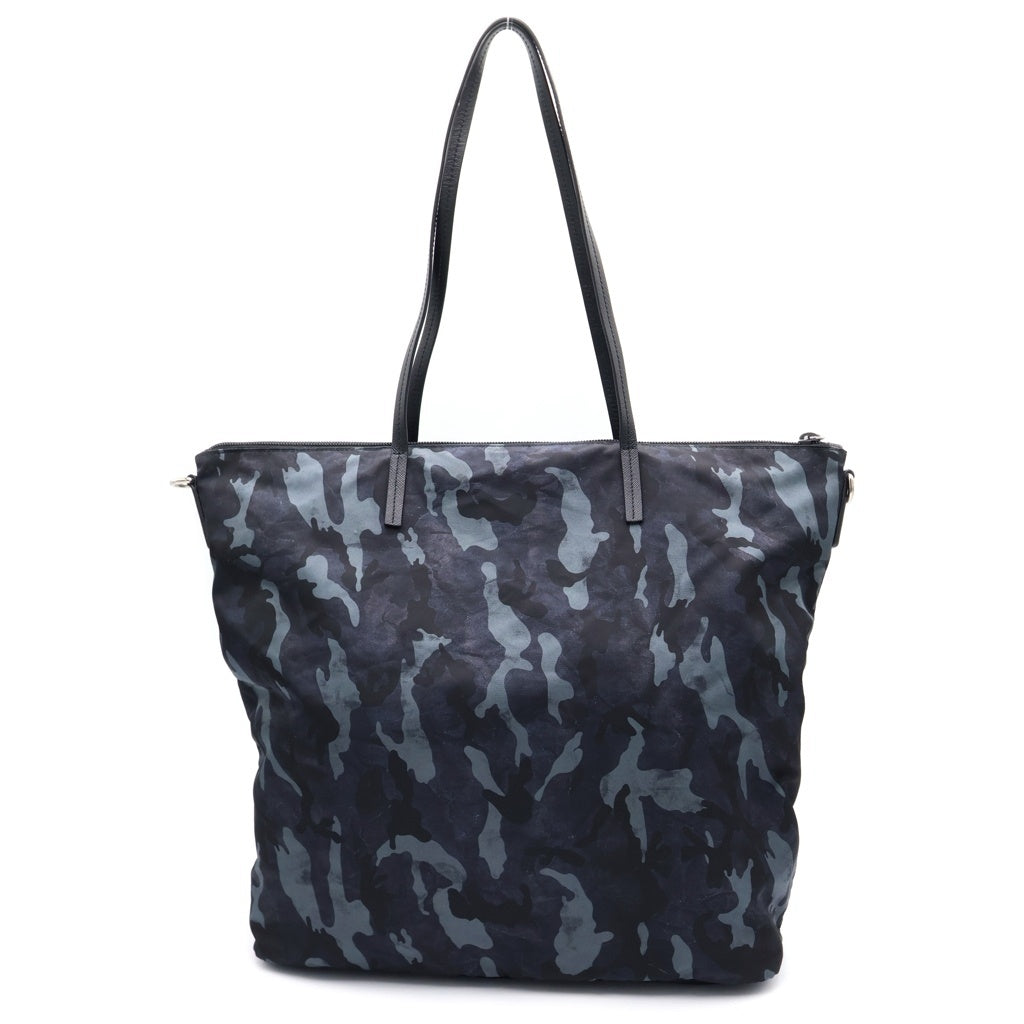 PRADA(プラダ) カモフラージュ ナイロン 2WAY トートバッグ ショルダーバッグ ネイビー 1BG189 レディース