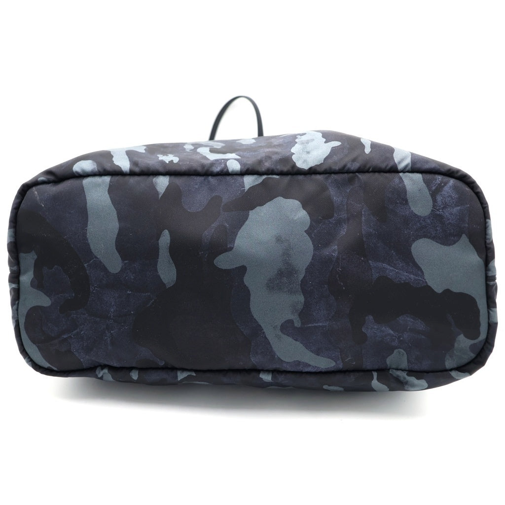 PRADA(プラダ) カモフラージュ ナイロン 2WAY トートバッグ ショルダーバッグ ネイビー 1BG189 レディース
