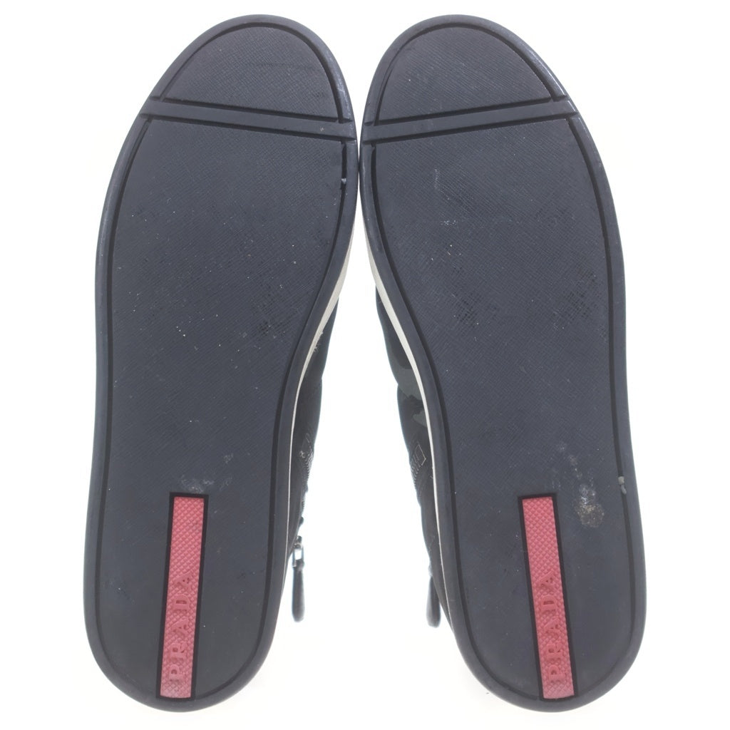 PRADA SPORT(プラダ スポーツ) レザー切替 カモ柄 レースアップ ミッドカットスニーカー ブラック/グレー レディース 3T5770
