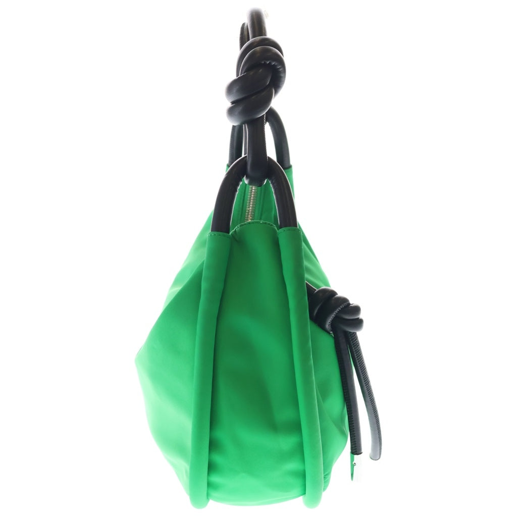 GANNI(ガニー) KNOT BAGUETTE ナイロン レザーロープ ハンドバッグ グリーン 5719 レディース