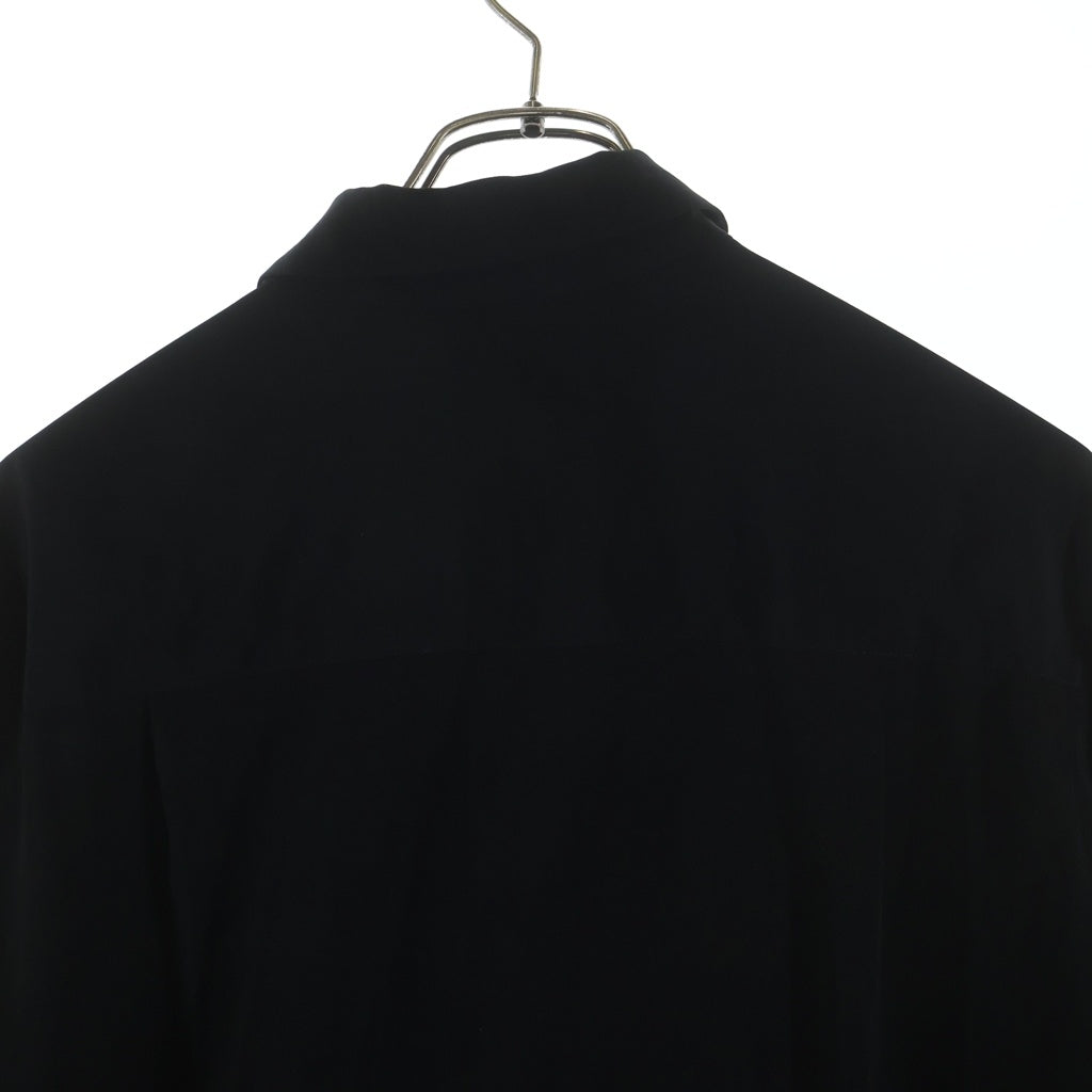 Y's(ワイズ) 25AW TA/PE CREPE DE CHINE ASYMMETRIC BLOUSE テープ クレープ デ シャイン アシメトリック ブラウス 長袖シャツ レディース ブラック YL-B11-500