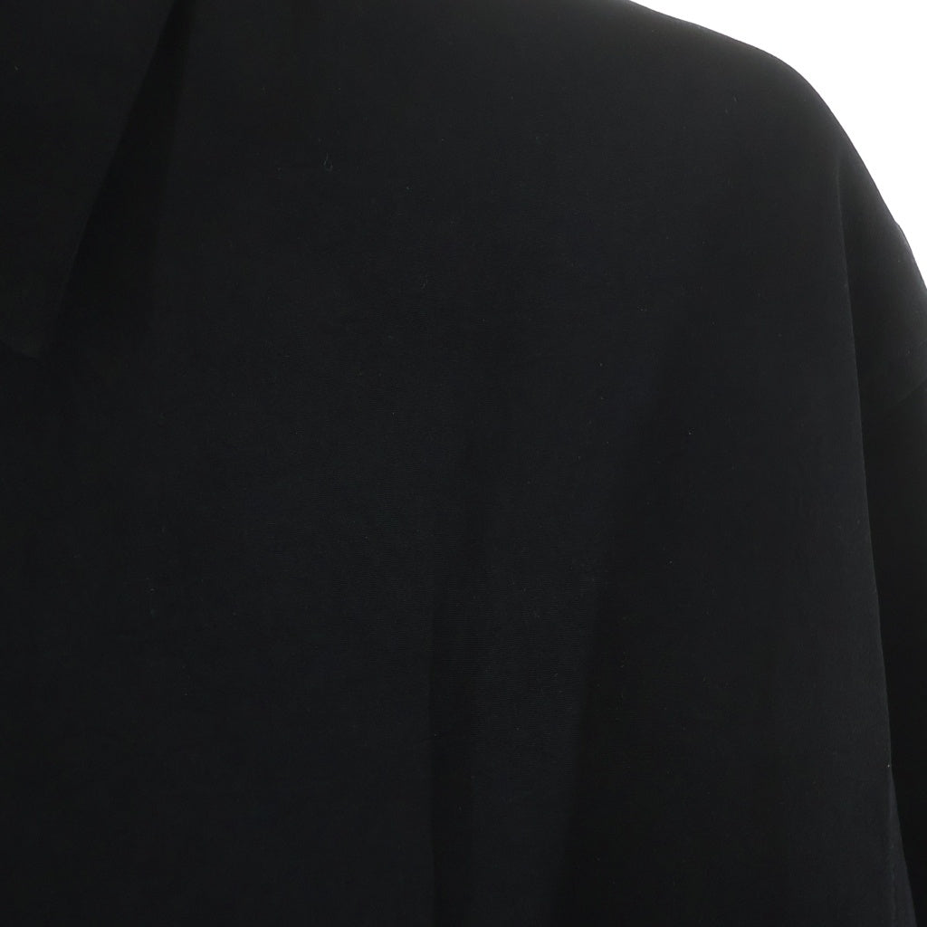 Y's(ワイズ) 25AW TA/PE CREPE DE CHINE ASYMMETRIC BLOUSE テープ クレープ デ シャイン アシメトリック ブラウス 長袖シャツ レディース ブラック YL-B11-500