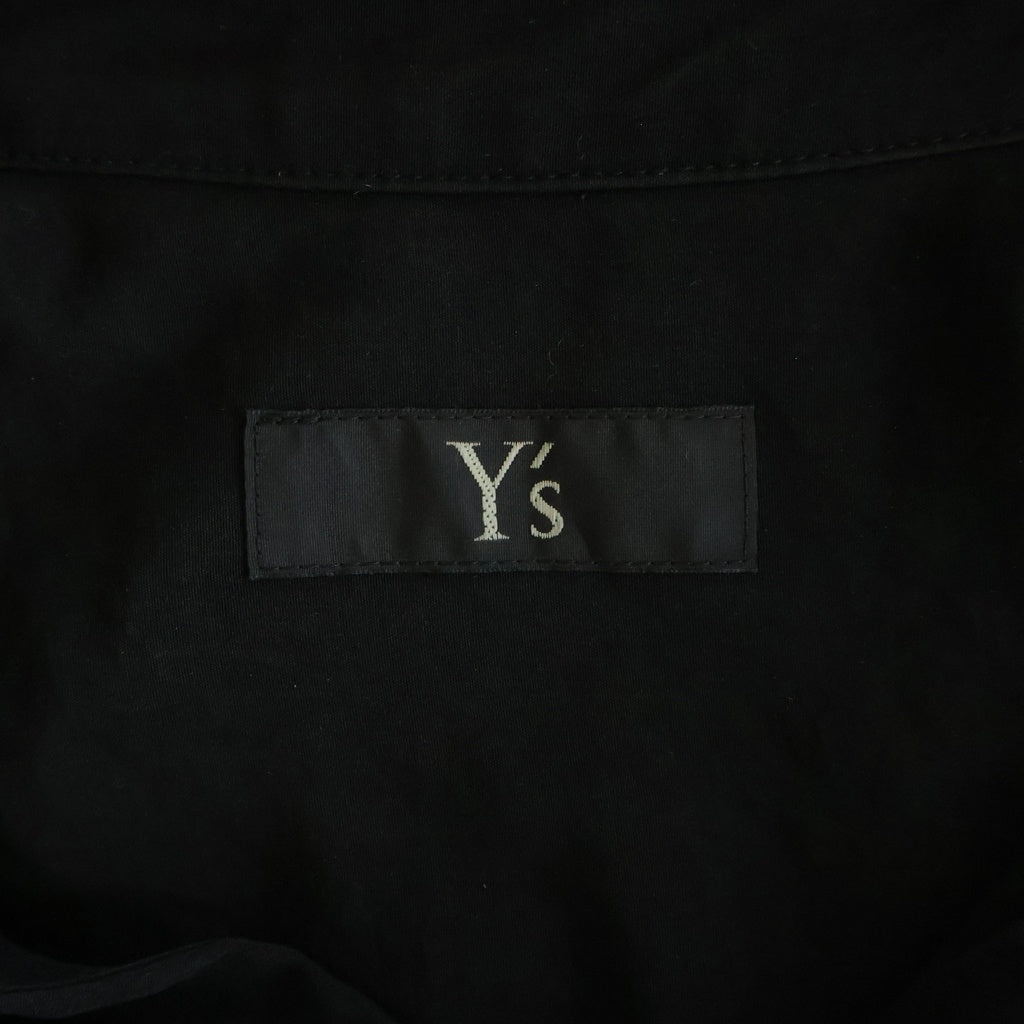 Y's(ワイズ) 25AW TA/PE CREPE DE CHINE ASYMMETRIC BLOUSE テープ クレープ デ シャイン アシメトリック ブラウス 長袖シャツ レディース ブラック YL-B11-500