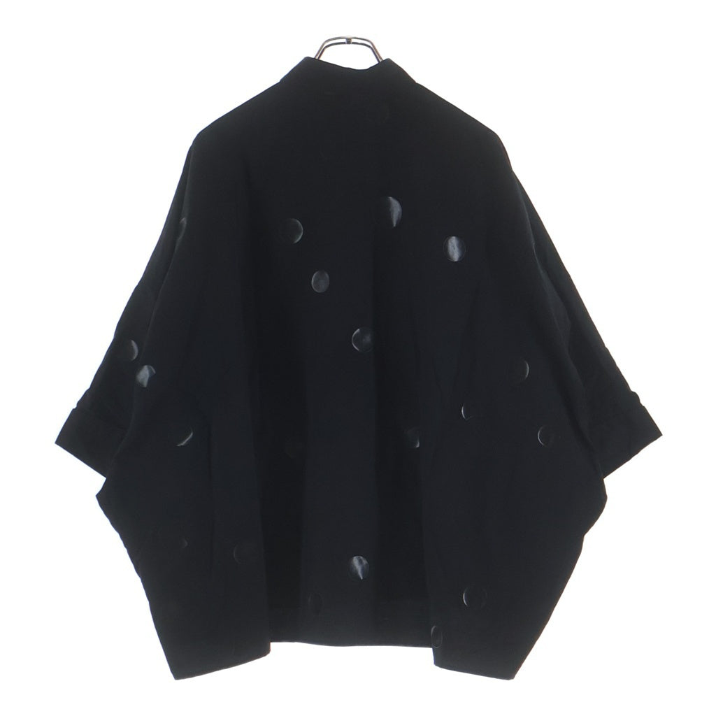 Y's(ワイズ) 100/2 BROAD DOT PIGMENT PRINT BLOUSE ブロード ドット ピグメント プリント ブラウス 半袖シャツ レディース ブラック YQ-B05-025