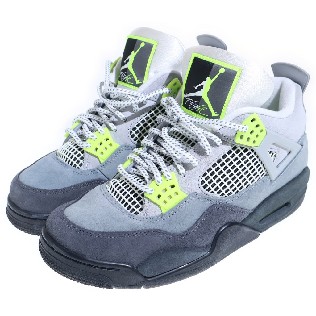 NIKE(ナイキ) AIR JORDAN 4 RETRO SE NEON エアジョーダン4 レトロ ネオン ハイカットスニーカー グレー US7/25cm CT5342-007