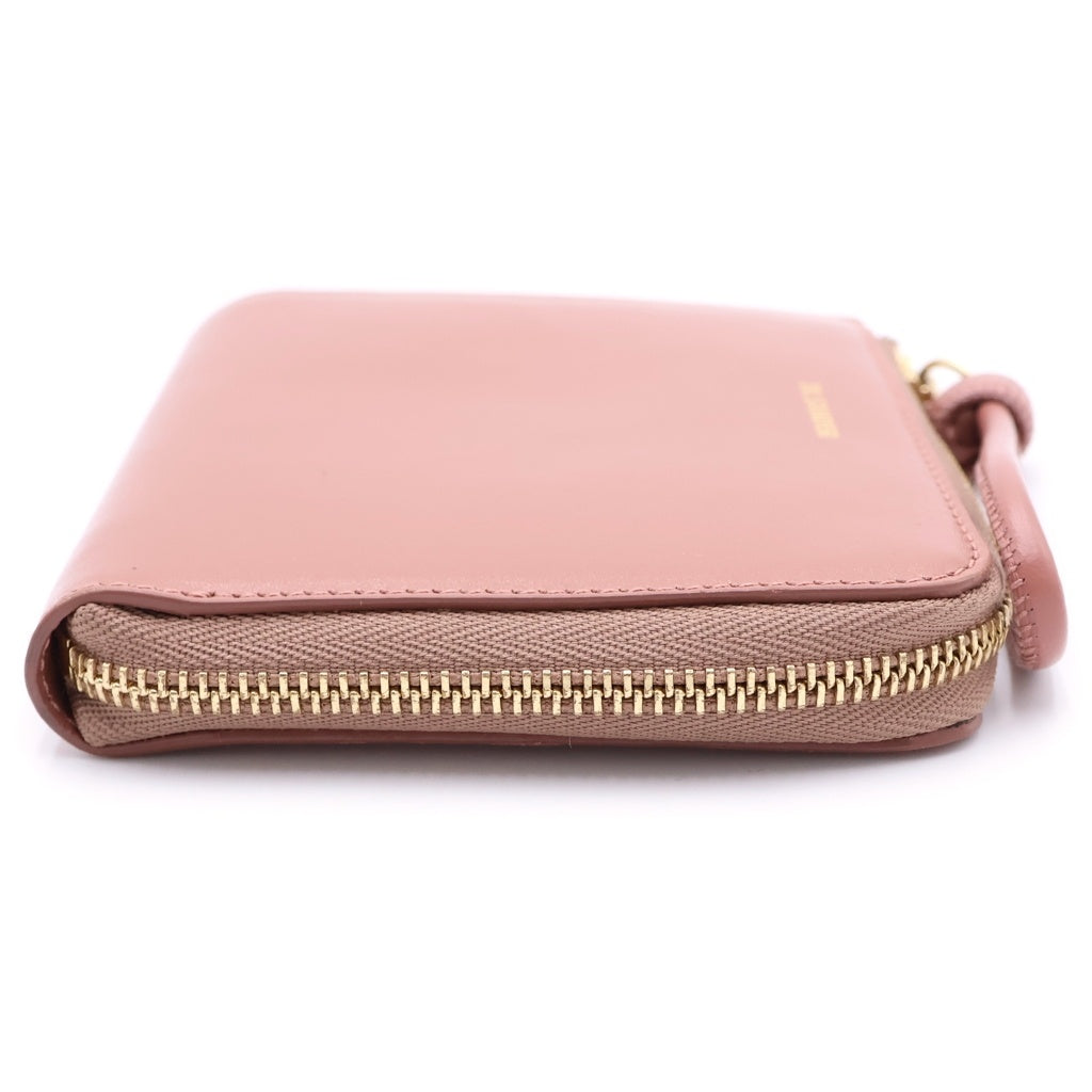 JIL SANDER(ジルサンダー) GIRO CREDIT CARD PURSE L字ジップ レザー クレジットカードパース ケース ピンク J07VL0004 レディース