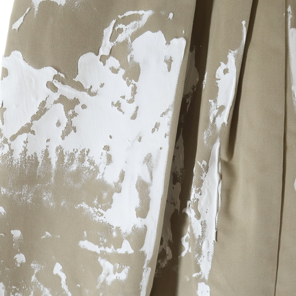 HED MAYNER(ヘドメイナー) 25AW COTTON TWILL PAINTED PANTS コットン ツイル ペインテッド ワイドパンツ ベージュ HMMB67030S