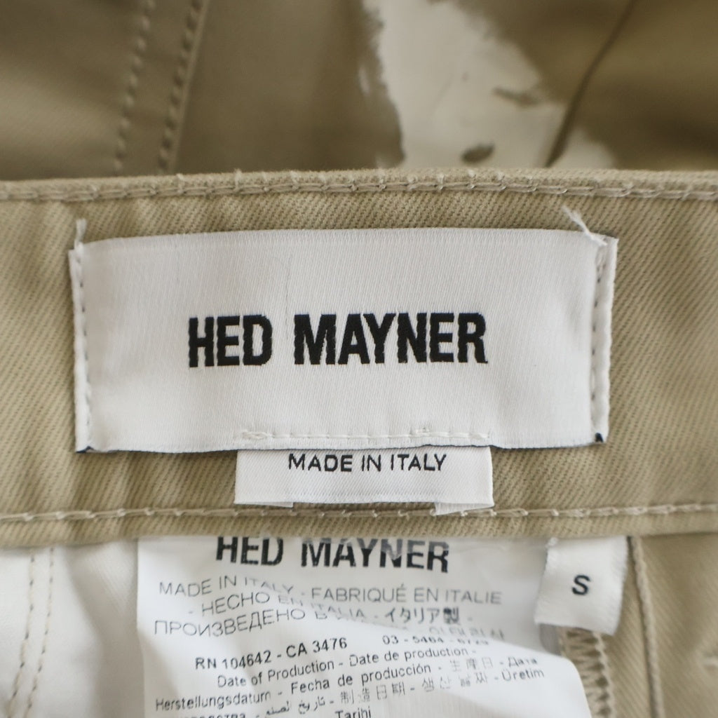 HED MAYNER(ヘドメイナー) 25AW COTTON TWILL PAINTED PANTS コットン ツイル ペインテッド ワイドパンツ ベージュ HMMB67030S