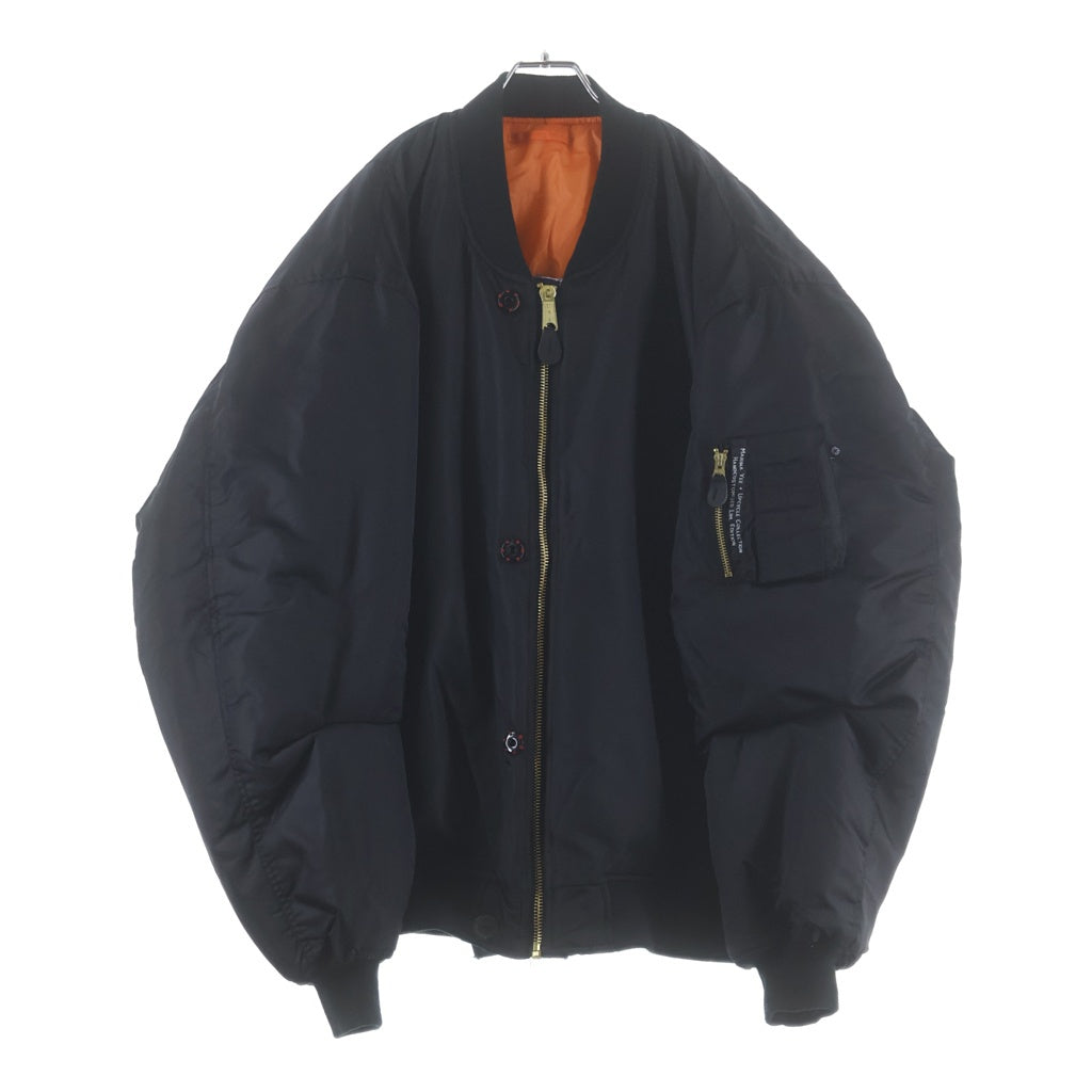 NO BRAND(ノーブランド) MARINA YEE (マリナイー) CUSTOMIZED BOMBER JACKET MA-1 カスタマイズド デニムドッキング ボンバージャケット ブラック/インディゴ 616-37445
