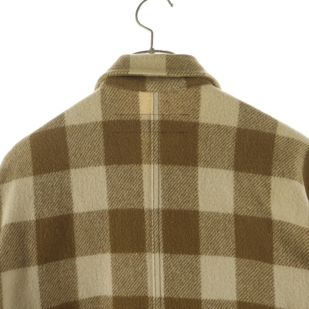 TENDERLOIN(テンダーロイン) T-BUFFALO JKT Tバッファロー くるみボタン チェック柄ウールジャケット ブラウン