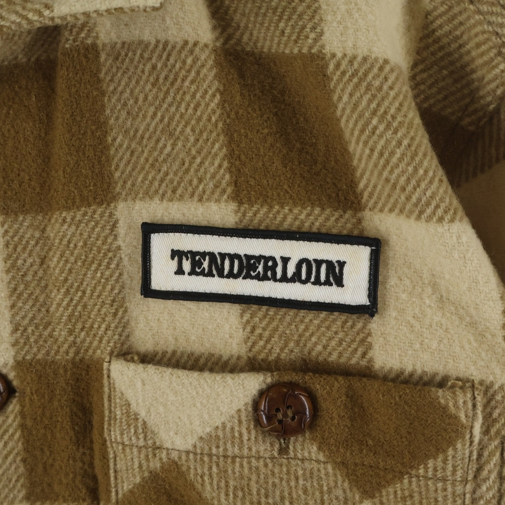TENDERLOIN(テンダーロイン) T-BUFFALO JKT Tバッファロー くるみボタン チェック柄ウールジャケット ブラウン