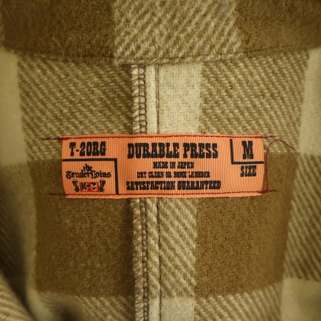 TENDERLOIN(テンダーロイン) T-BUFFALO JKT Tバッファロー くるみボタン チェック柄ウールジャケット ブラウン