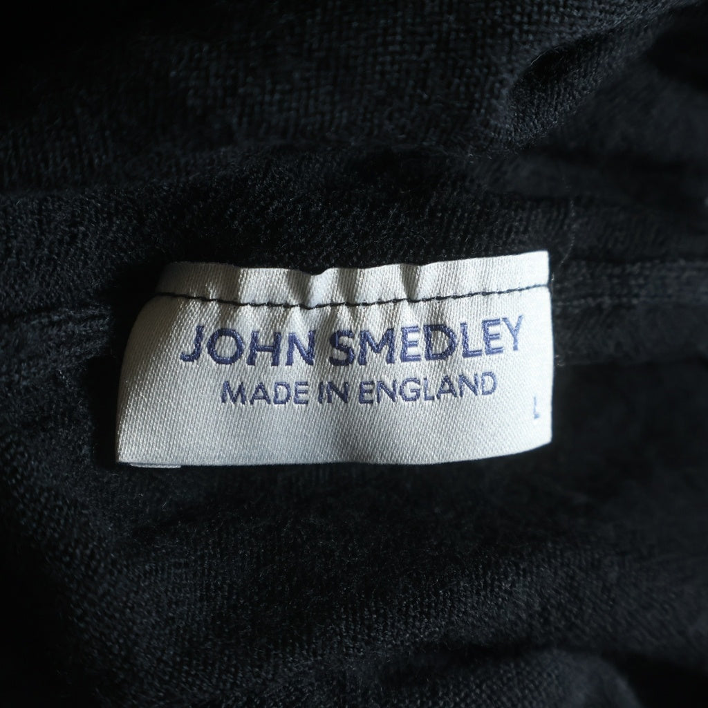 JOHN SMEDLEY(ジョンスメドレー) モックネック ウールニットセーター ブラック