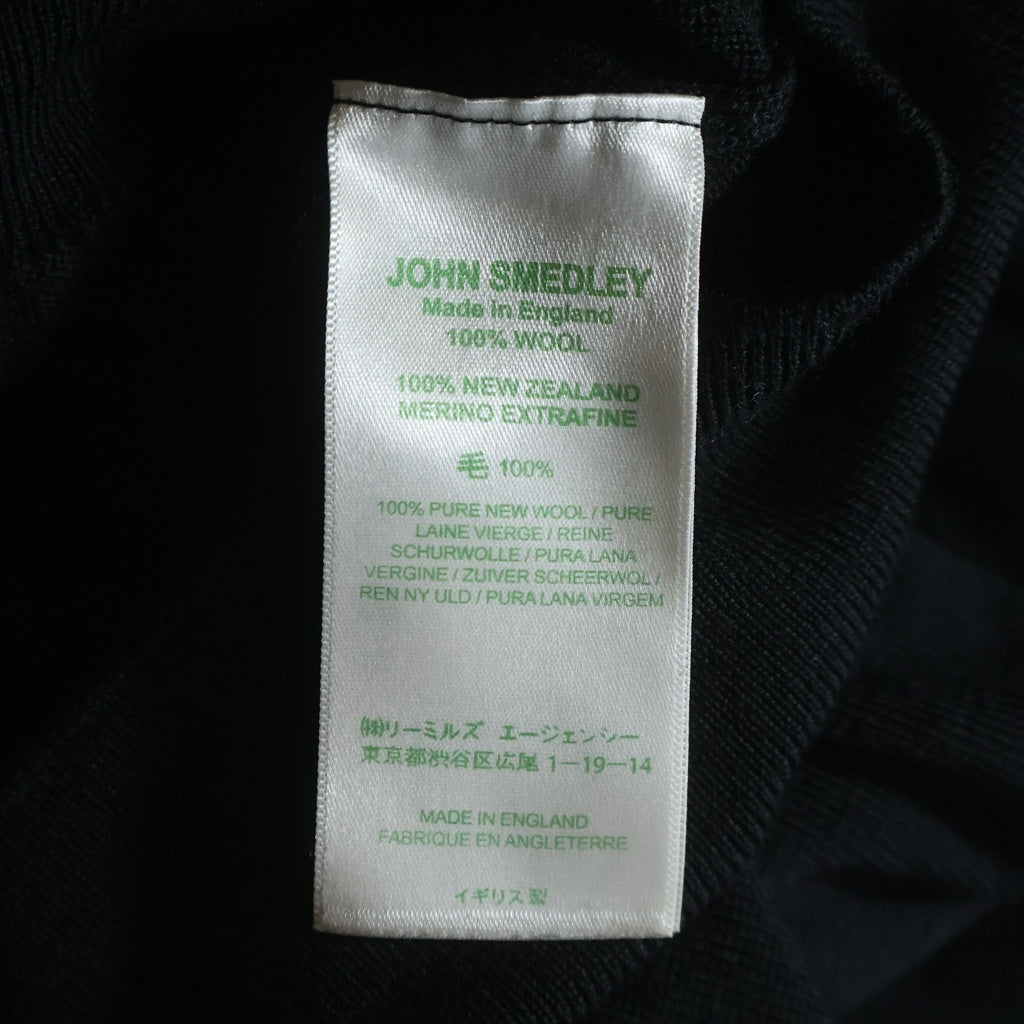 JOHN SMEDLEY(ジョンスメドレー) モックネック ウールニットセーター ブラック