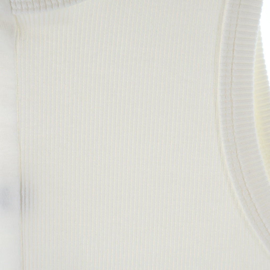 Maison Margiela(メゾンマルジェラ) 23SS 再構築 ドッキング加工 タンクトップ ノースリーブカットソー ホワイト S52NL0061