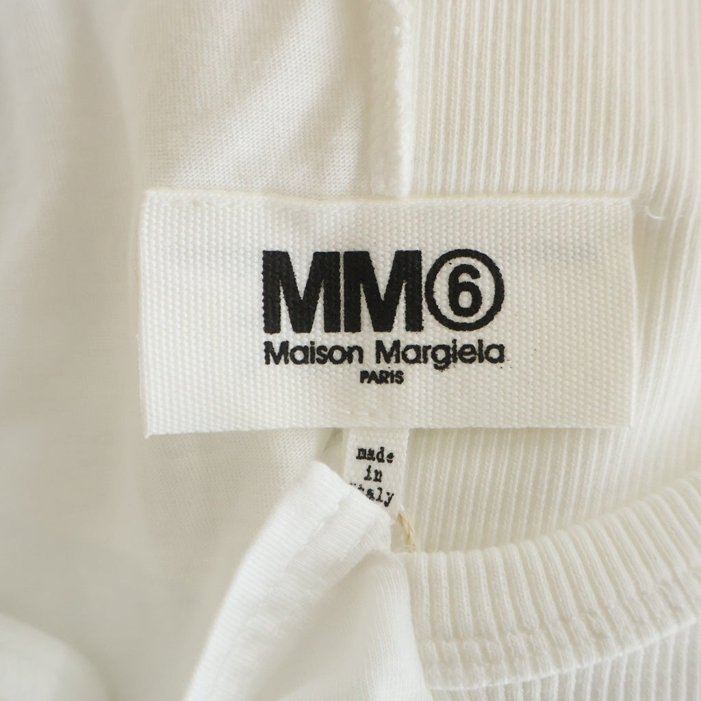 Maison Margiela(メゾンマルジェラ) 23SS 再構築 ドッキング加工 タンクトップ ノースリーブカットソー ホワイト S52NL0061