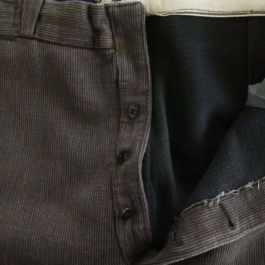 VINTAGE(ヴィンテージ) FRENCH VINTAGE COTTON PIQUE TROUSERS フレンチヴィンテージ コットンピケ ボタンフライパンツ ブラウン