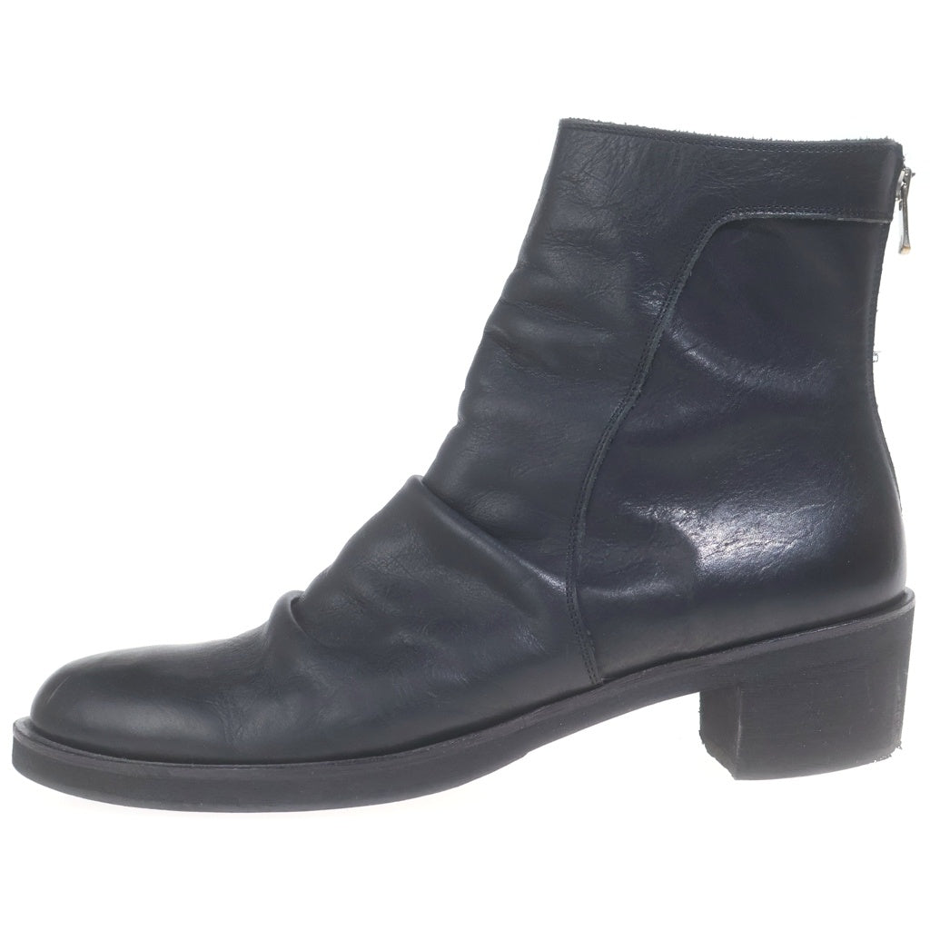 NO ID.(ノーアイディ) DRAPE HEEL BOOTS ドレープ ジップアップ ヒールブーツ ブラック 845208-96F