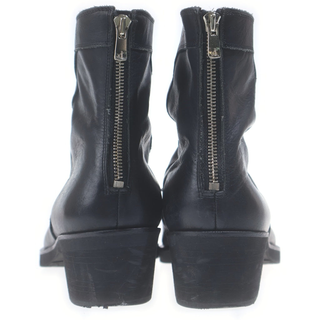 NO ID.(ノーアイディ) DRAPE HEEL BOOTS ドレープ ジップアップ ヒールブーツ ブラック 845208-96F