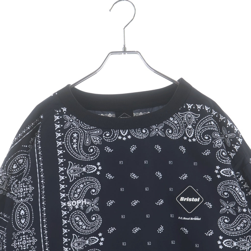 F.C.R.B.(エフシーアールビー) 26SS BANDANA NYLON PISTE バンダナ ナイロン ピステ クルーネック長袖Tシャツ カットソー ブラック FCRB-260037