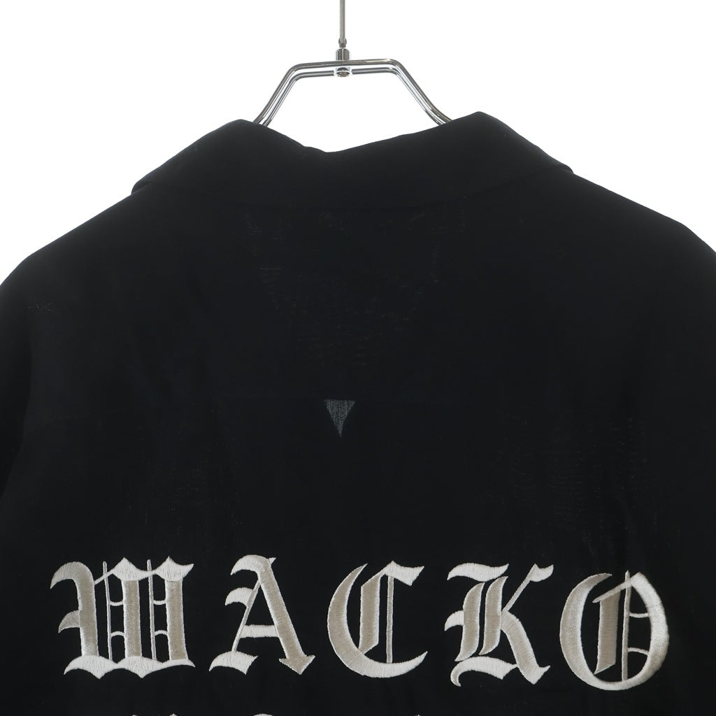 WACKO MARIA(ワコマリア) 25SS 50'S SHIRT S/S TYPE-3 フィフティーズ バックロゴ刺繍 半袖 オープンカラーシャツ ブラック 25SS-WMS-OC07
