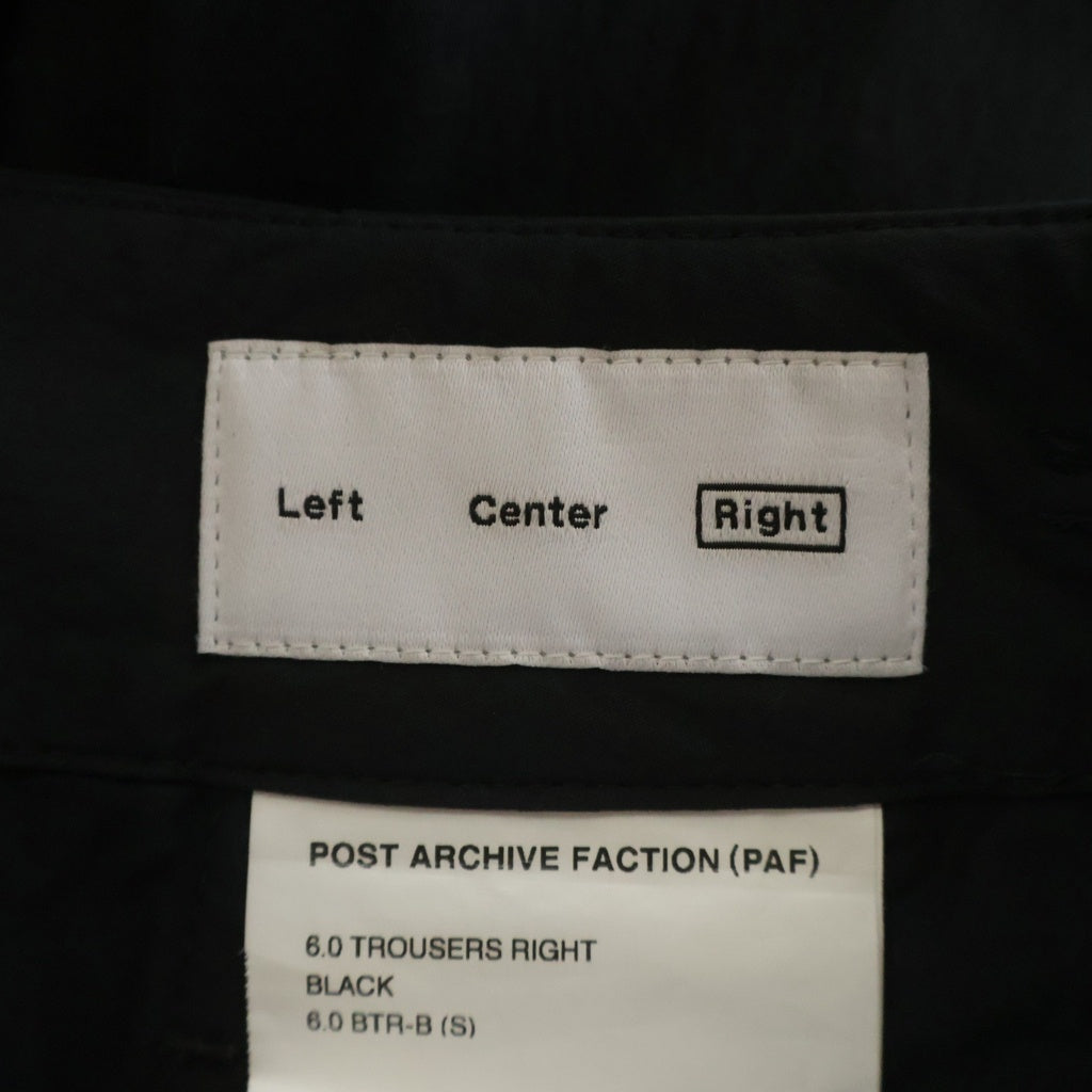 POST ARCHIVE FACTION(ポストアーカイブファクション) 6.0 TROUSERS RIGHT ライト トラウザーズ ナイロンパンツ ブラック