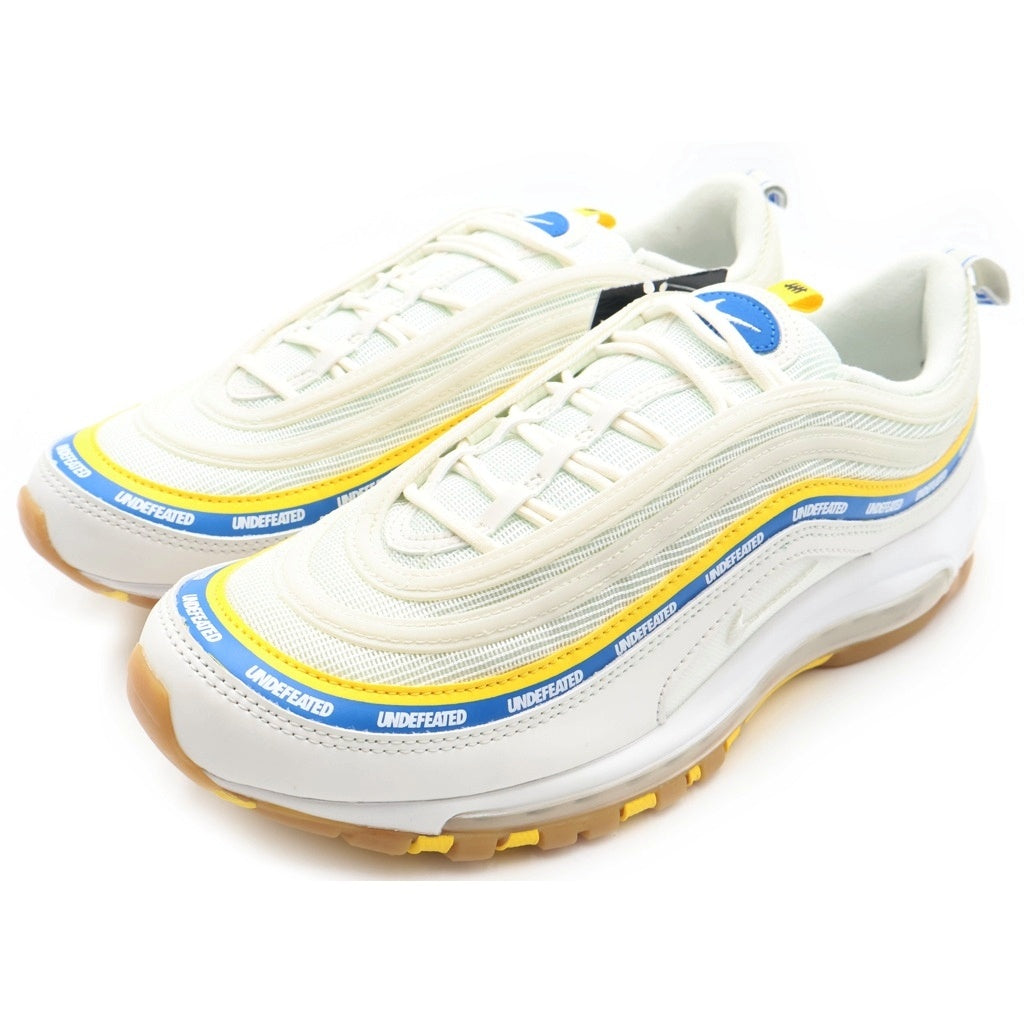 NIKE(ナイキ) ×UNDEFEATED AIR MAX 97 アンディフィーテッド エアマックス97 ローカットスニーカー ホワイト/イエロー/ブルー US9.5/27.5cm DC4830-100