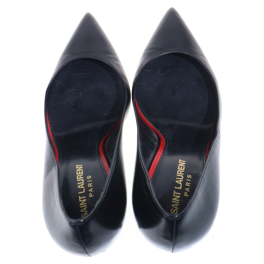SAINT LAURENT PARIS(サンローランパリ) ANJA アニヤ ポインテッドトゥ レザーパンプス ヒール レディース ブラック 489751