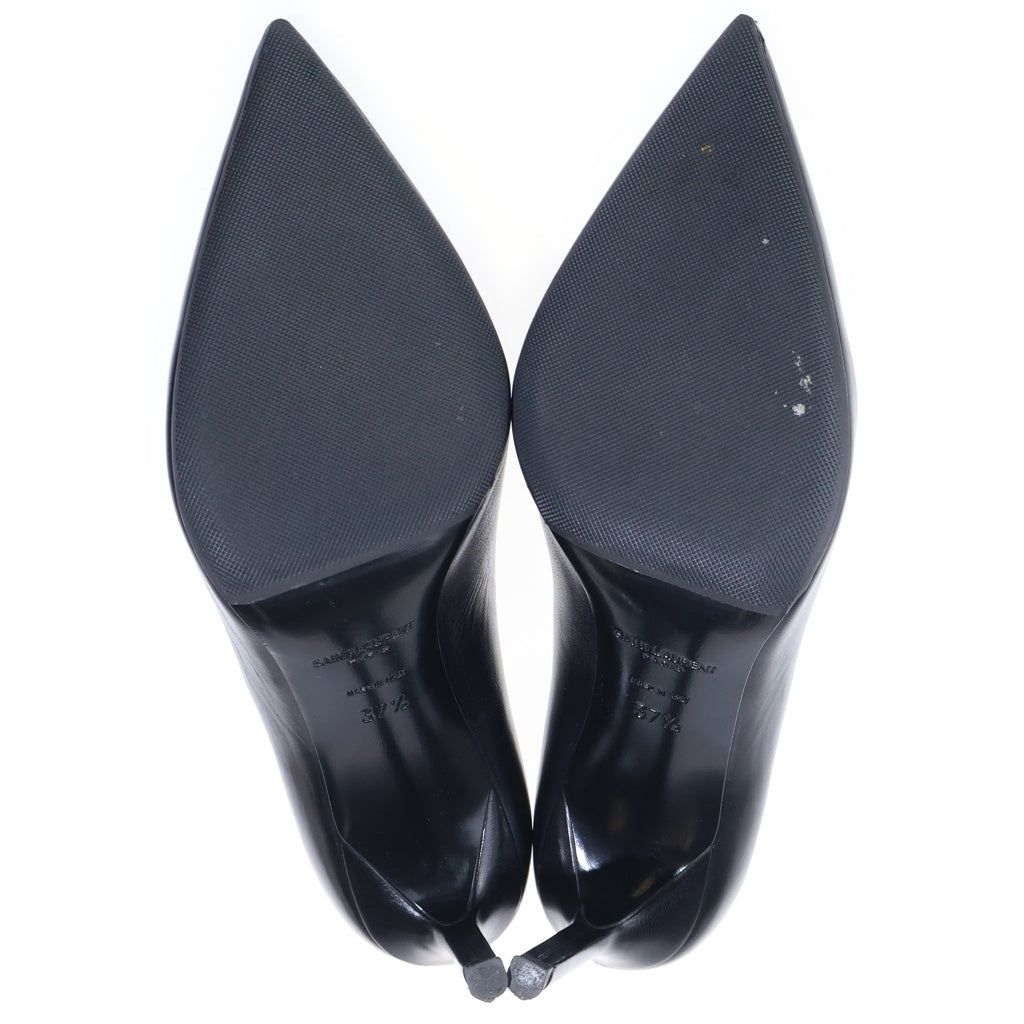 SAINT LAURENT PARIS(サンローランパリ) ANJA アニヤ ポインテッドトゥ レザーパンプス ヒール レディース ブラック 489751
