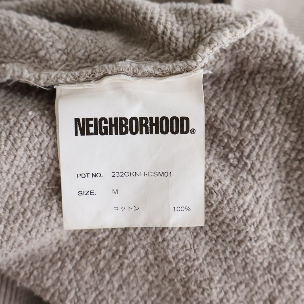 NEIGHBORHOOD(ネイバーフッド) 23AW DAMAGE SWEATSHIRT LS ダメージ加工 クルーネックスウェットトレーナー グレージュ 232OKNH-CSM01