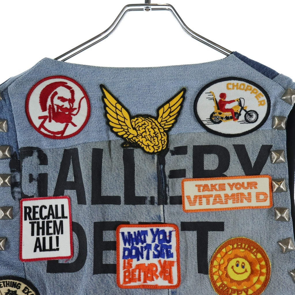 GALLERY DEPT.(ギャラリーデプト) PATCHWORK DENIM VEST パッチワーク スタッズ装飾 デニムベスト インディゴ