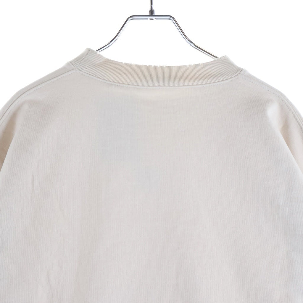 BALENCIAGA(バレンシアガ) 22SS UNITY SPORTS ICON SWEAT ロゴ刺繍 ダメージ加工 クルーネックスウェットトレーナー アイボリー 676629 TLVG1