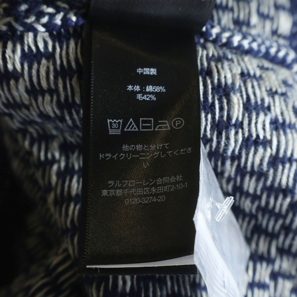 RRL(ダブルアールエル) COTTON-WOOL V-NECK CARDIGAN コットンウール 総柄刺繍 Vネックニットカーディガン ネイビー