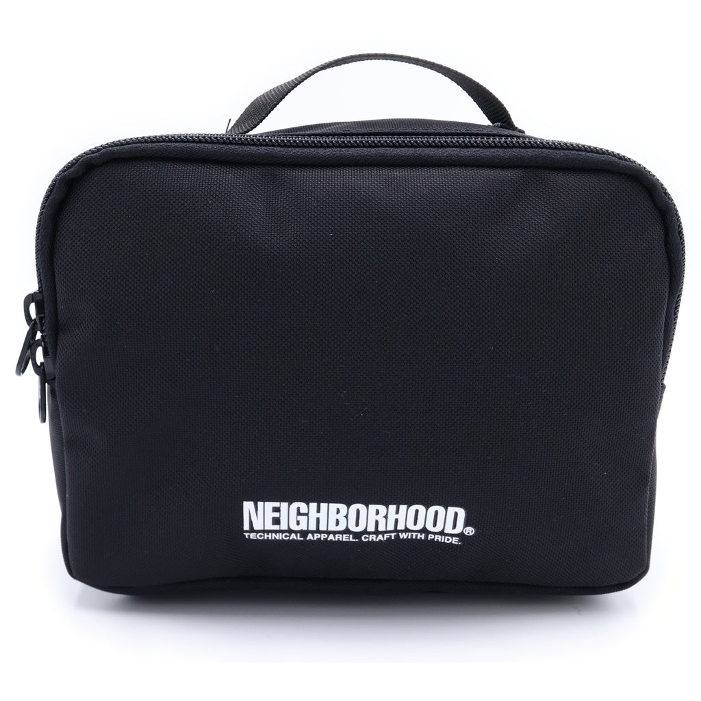NEIGHBORHOOD(ネイバーフッド) 25SS TRAVEL POUCH S トラベルポーチ ナイロンハンドバッグ ブラック 251FJNH-AC01
