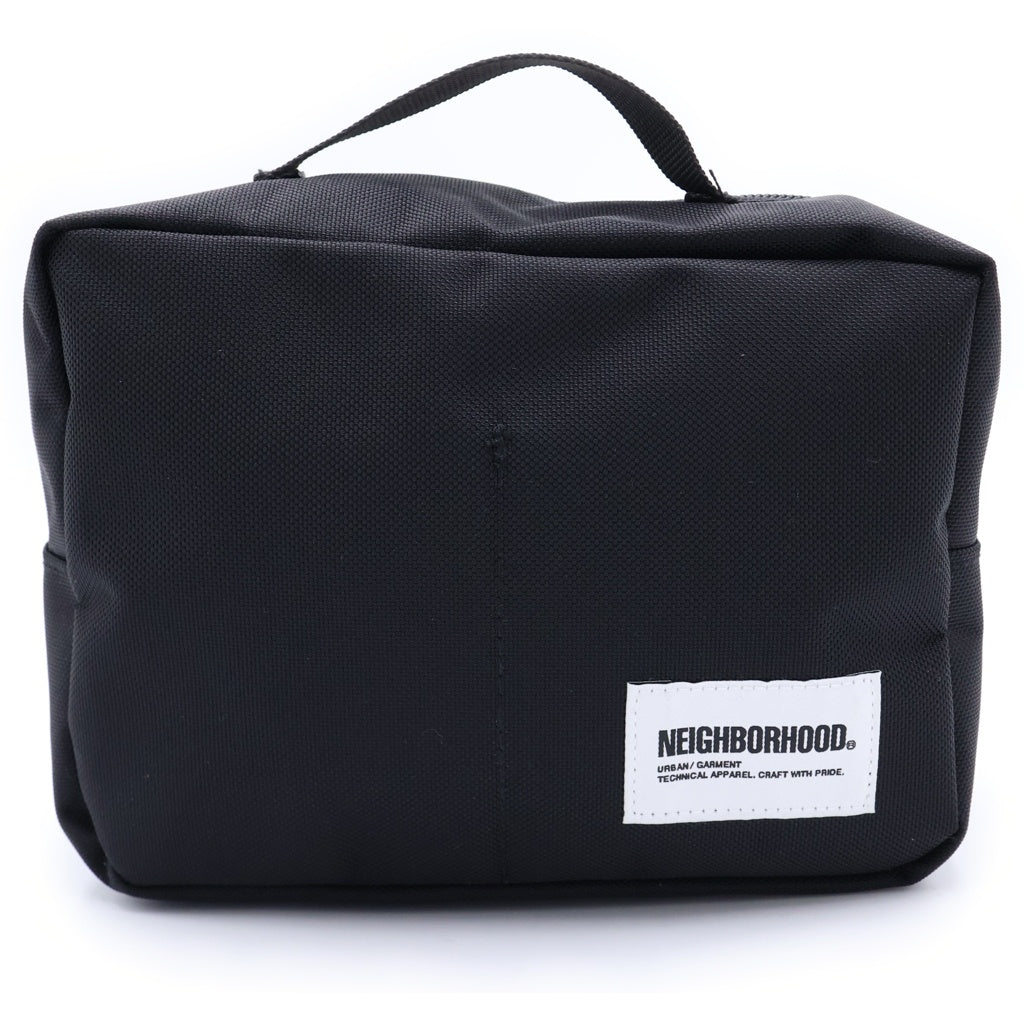 NEIGHBORHOOD(ネイバーフッド) 25SS TRAVEL POUCH S トラベルポーチ ナイロンハンドバッグ ブラック 251FJNH-AC01