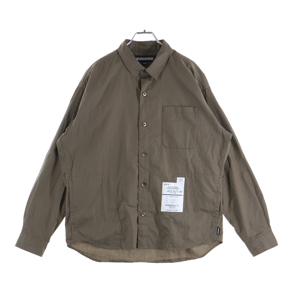 NEIGHBORHOOD(ネイバーフッド) 25SS PLAIN SHIRT LS プレーン 長袖ボタンシャツ カーキ 251SPNH-SHM03