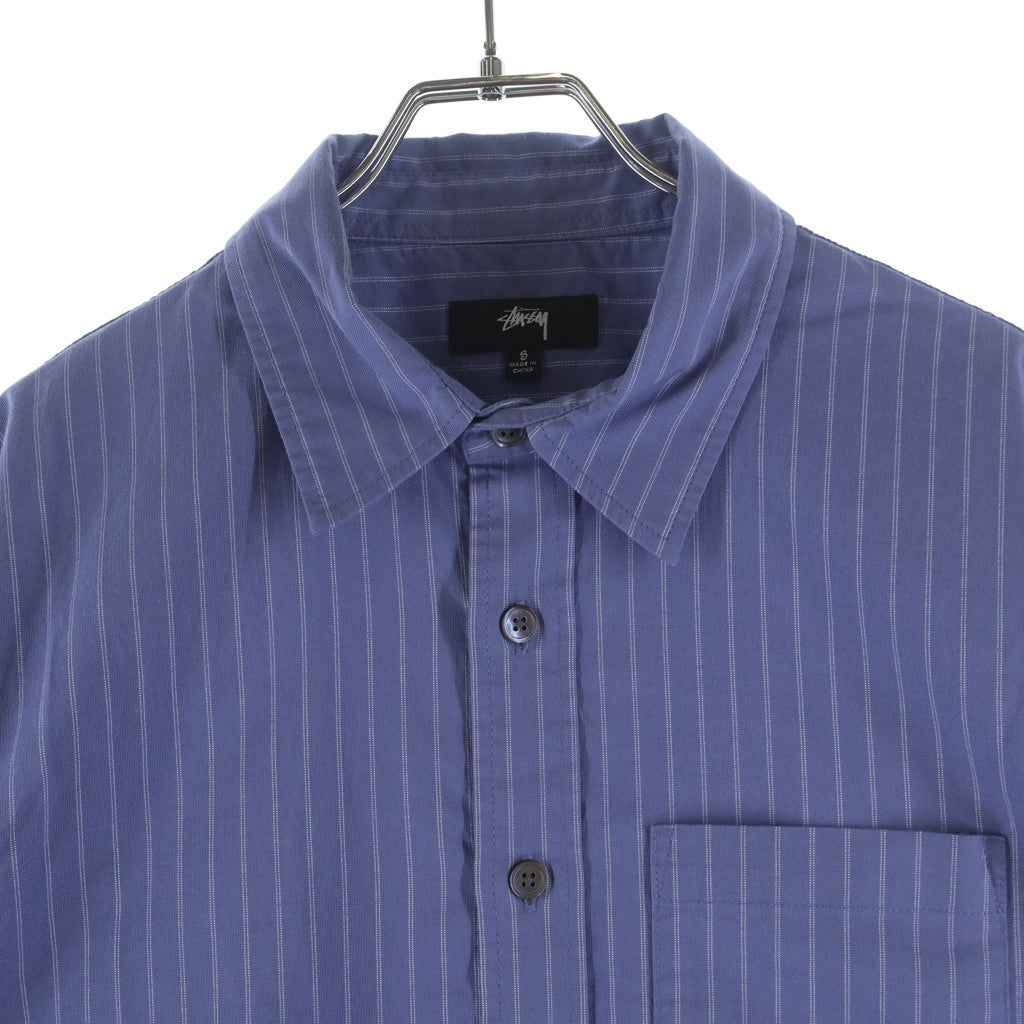 STUSSY(ステューシー) OXFORD L/S SHIRT オックスフォード 長袖コットンストライプシャツ ブルー 1110364