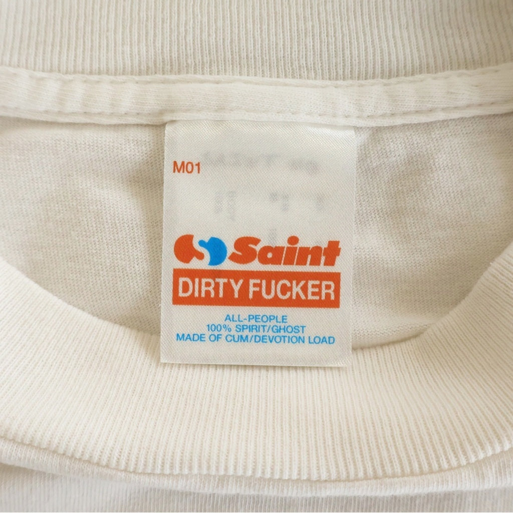 SAINT MICHAEL(セントマイケル) 26SS SS T-SHIRT / X SAINT X 両面プリントTシャツ 半袖クルーネックカットソー ホワイト SM-MK8-0000-011