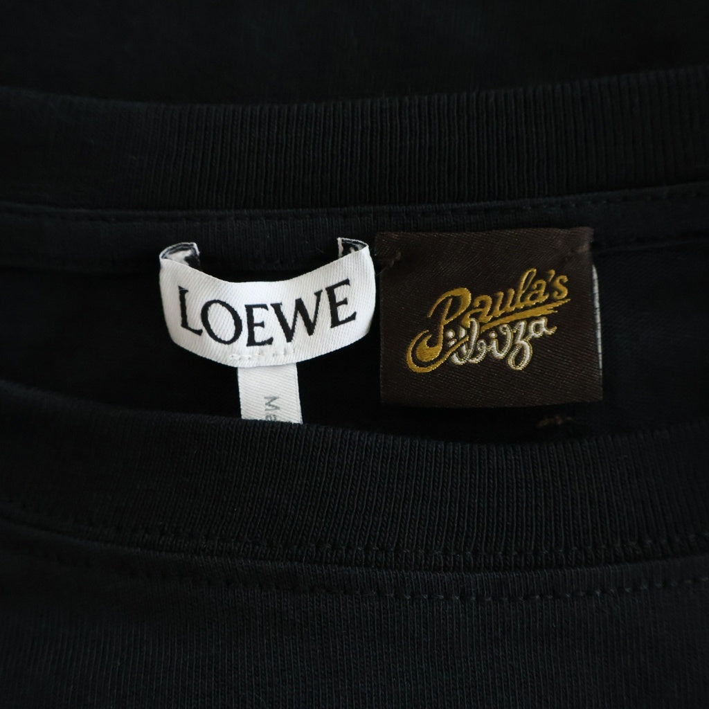 LOEWE(ロエベ) 25SS ×PAULA'S IBIZA FLORAL L/S T-SHIRT パウラズイビザ フローラルプリントTシャツ 長袖クルーネックカットソー ブラック H616Y23X31