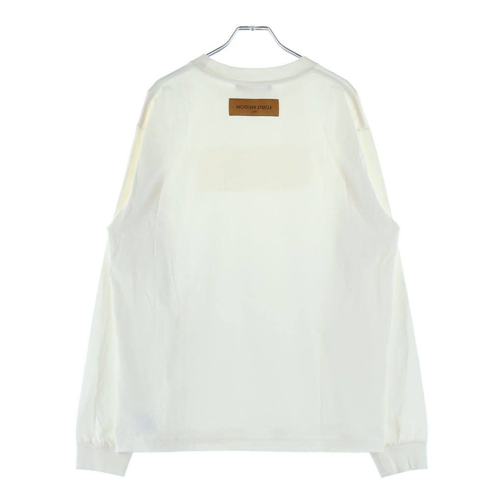LOUIS VUITTON(ルイヴィトン) 21AW フロントエンボスロゴ 長袖Tシャツ クルーネックカットソー ホワイト RM212M DT3 HLY23W