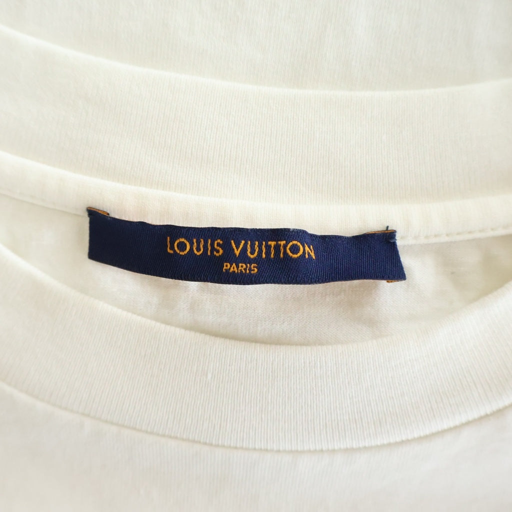 LOUIS VUITTON(ルイヴィトン) 21AW フロントエンボスロゴ 長袖Tシャツ クルーネックカットソー ホワイト RM212M DT3 HLY23W