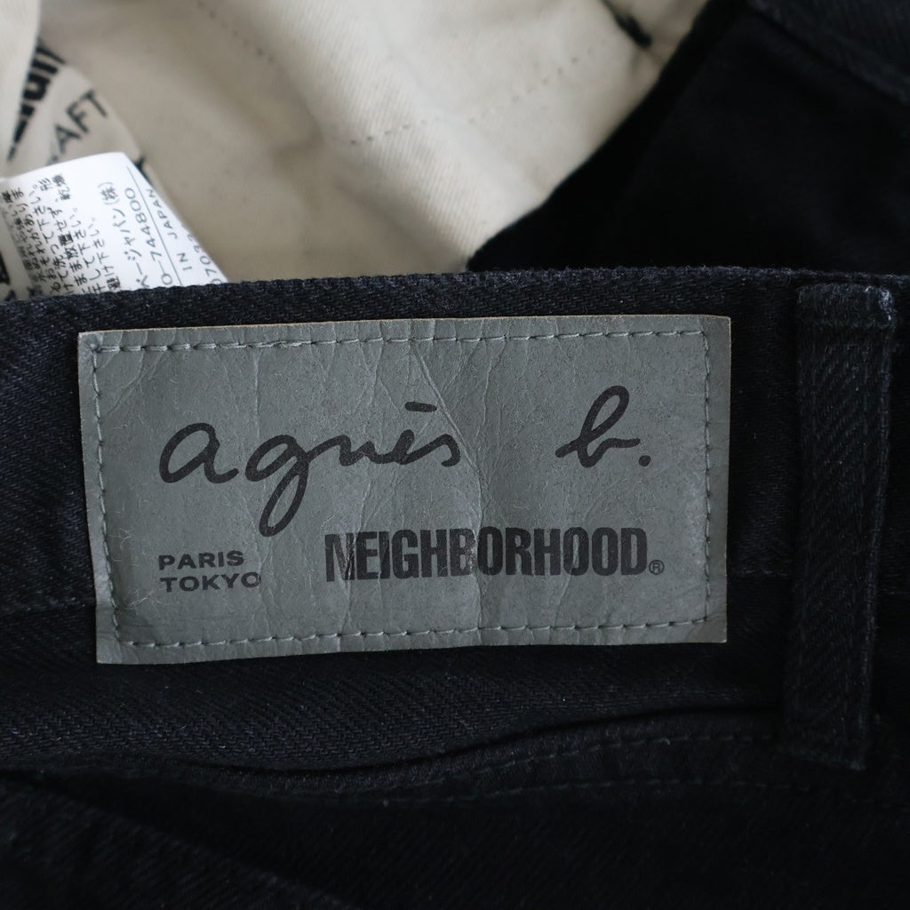 NEIGHBORHOOD(ネイバーフッド) 25SS ×AGNES.B STRAIGHT PANTS アニエスベー ジップフライ ストレートデニムパンツ ブラック 2527270N-PTM02S