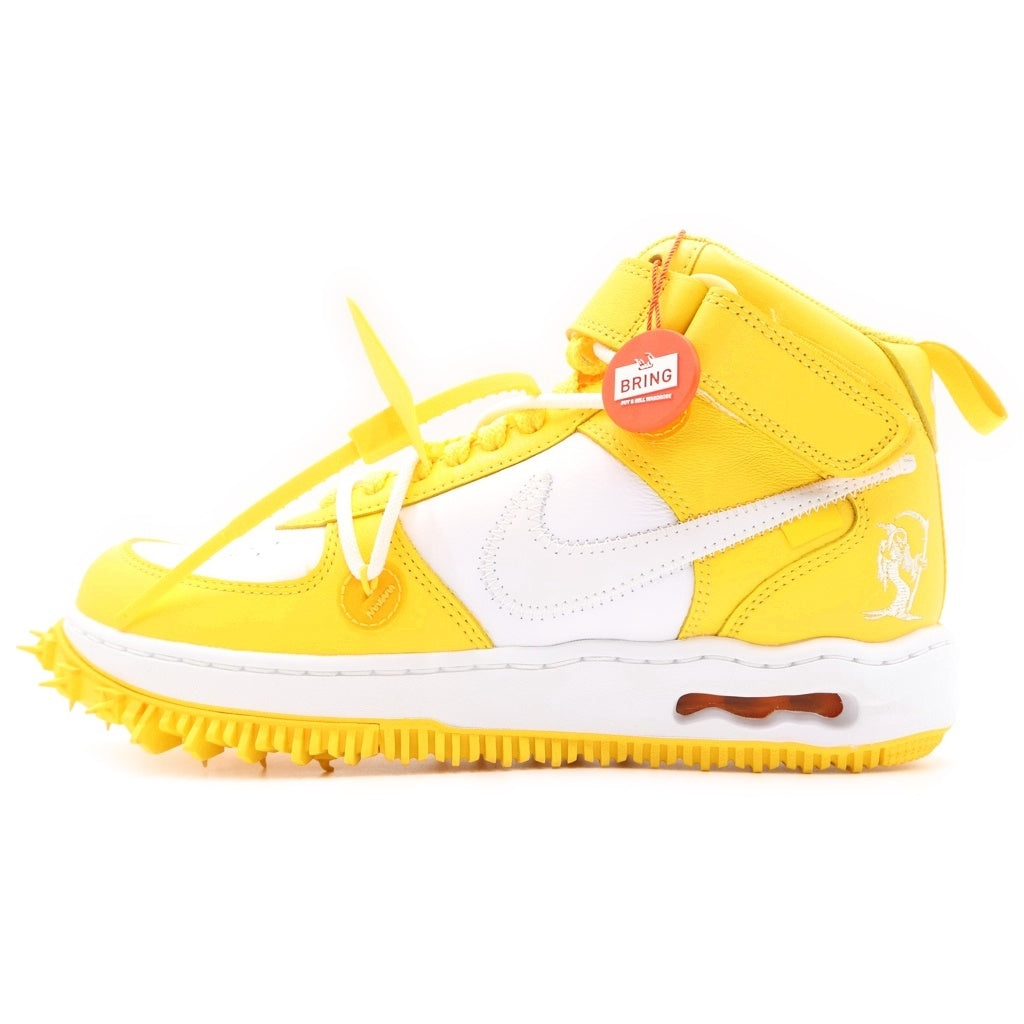 NIKE(ナイキ) ×OFF-WHITE AIR FORCE 1 MID SP LTHR オフホワイト エアジョーダン ミッドカットスニーカー ホワイト/イエロー DR0500-101