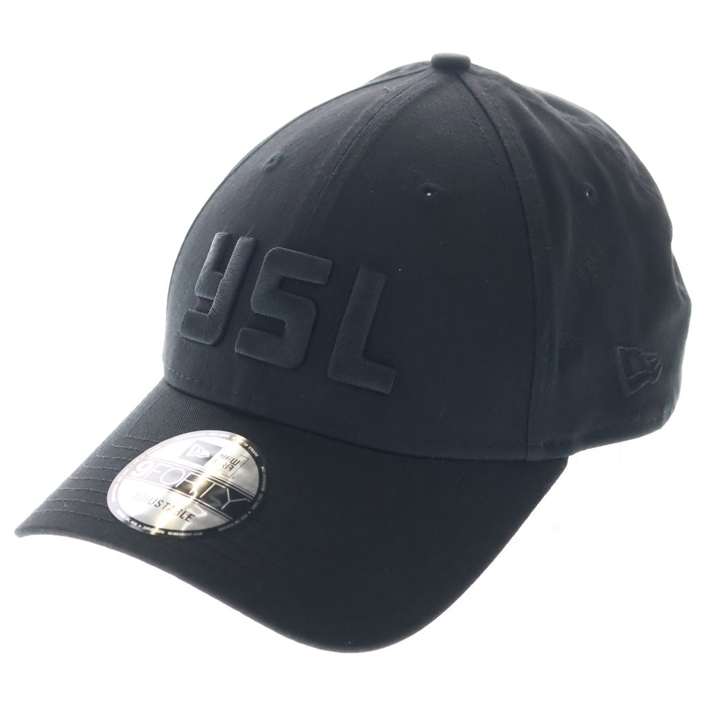 NEW ERA(ニューエラ) ×SAINT LAURENT PARIS 9FORTY サンローラン ロゴ刺繍 6パネル ベースボールキャップ 帽子 ブラック 677333 YCLRU