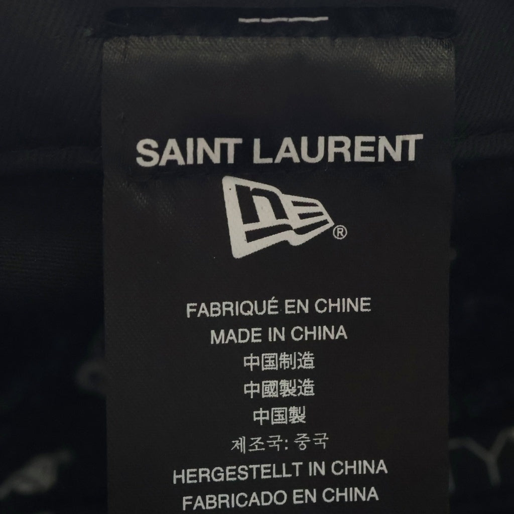 NEW ERA(ニューエラ) ×SAINT LAURENT PARIS 9FORTY サンローラン ロゴ刺繍 6パネル ベースボールキャップ 帽子 ブラック 677333 YCLRU
