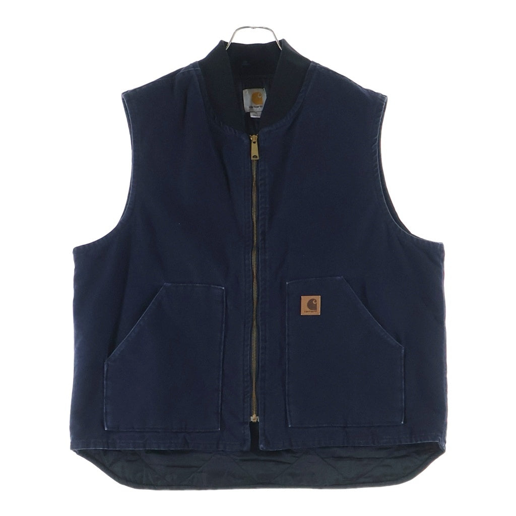 CARHARTT(カーハート) DUCK VEST ダックキャンバス ジップアップベスト ネイビー V02 MDT