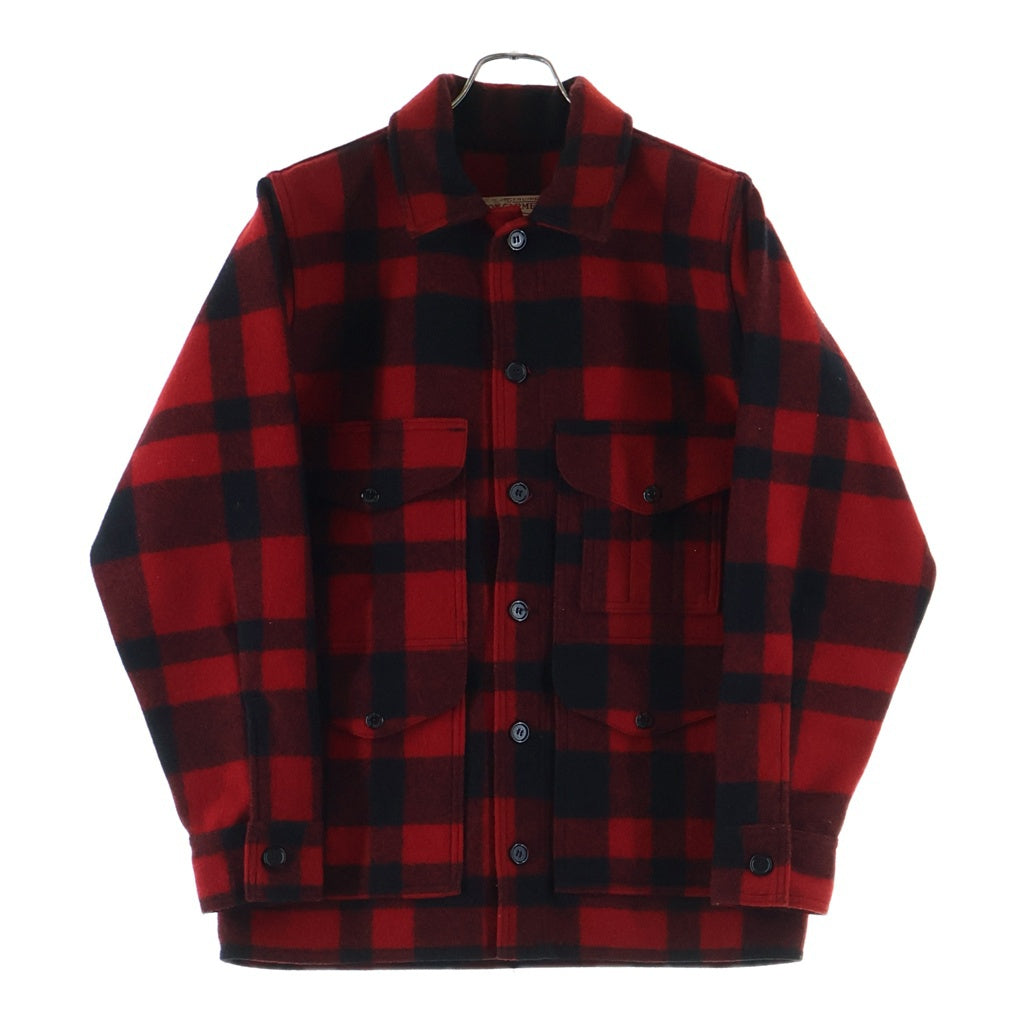 NO BRAND(ノーブランド) FIRSON GARMENT フィルソン ガーメント シングルマッキーノ クルーザー チェック柄 マルチポケットデザイン ウール ジャケット レッド