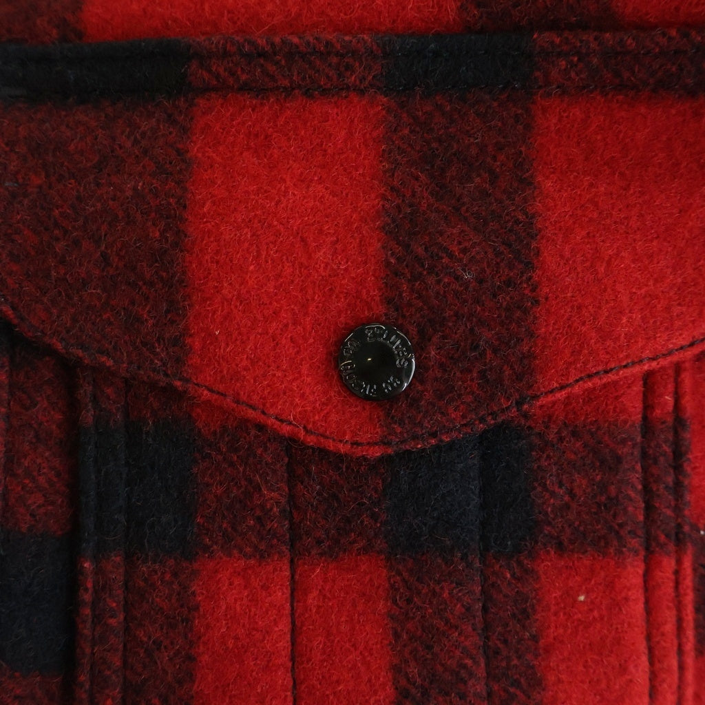 NO BRAND(ノーブランド) FIRSON GARMENT フィルソン ガーメント シングルマッキーノ クルーザー チェック柄 マルチポケットデザイン ウール ジャケット レッド