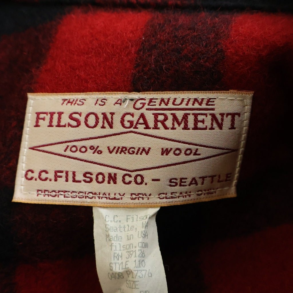 NO BRAND(ノーブランド) FIRSON GARMENT フィルソン ガーメント シングルマッキーノ クルーザー チェック柄 マルチポケットデザイン ウール ジャケット レッド