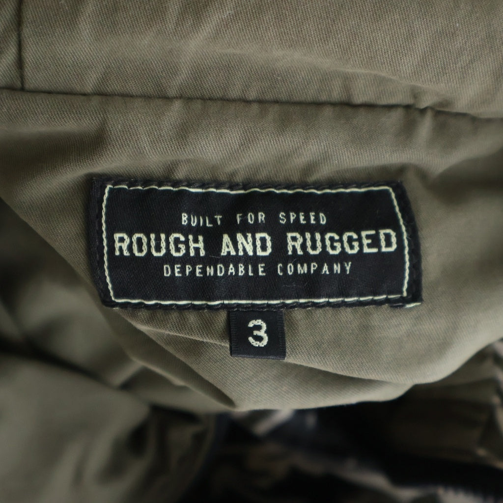 ROUGH AND RUGGED(ラフアンドラゲッド) ロゴパッチ タイガーカモ マルチポケットデザイン ジップアップ フーデッド ミリタリージャケット カーキ